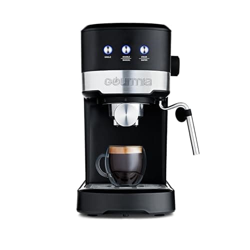 Gourmia 15-Bar Espresso Maker with Powerful Frothing Wand with 1.2L Removable Water Reservoir, Black