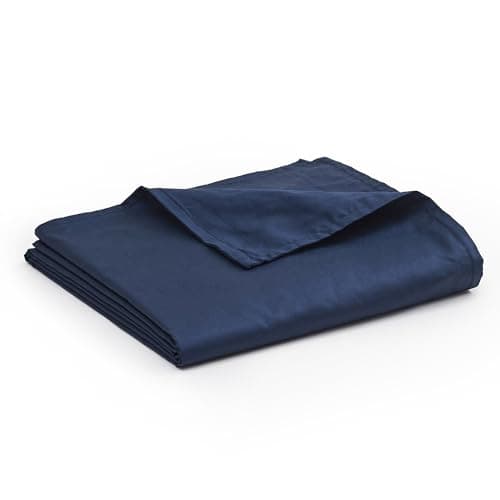 YnM Cotton Duvet Cover for Weighted Blankets (Navy, 36''x48'')