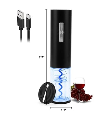 COKUNST Electric Wine Opener, Rechargeable Automatic Wine Corkscrew Bottle Opener With Foil Cutter, Type-C Charging Wine Openers With LED Light For Home Party Restaurant Wedding Gifts 7