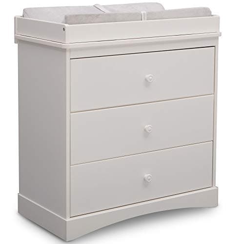 Delta Children Sutton 3 Drawer Dresser with Changing Top, White 5