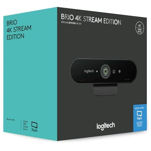 Logitech Brio 4K Webcam + AOM Bundle, Video Calling, Noise Cancelling Microphone, Automatic HD, Microsoft Teams, Zoom, Google Voice, Google Meet, PC/Mac/Notebook/MacBook - Graphite (Renewed) 5