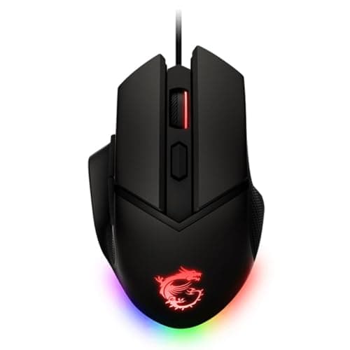 msi Clutch GM20 Elite Gaming Mouse, 6400 DPI, 20M+ Clicks OMRON Switch, Optical Sensor, Adjustable Weights, Ergonomic Right Hand Design, RGB Mystic Light