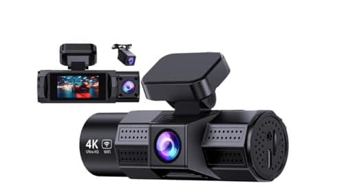 3 Channel 4K WiFi Dash Cam Front and Rear Inside,4K+1080P+1080P 170°Wide Angle WDR Night Vision Mini 3 Dash cam with App, G-Sensor, Loop Recording,Voice hint,24H Parking Mode, 32G SD Card Included