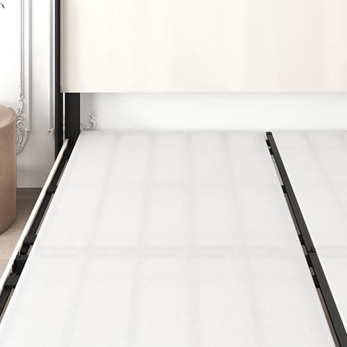 Prodature Bed-Slats-Queen-Size-Bunkie-Board - Box-Spring-Replacement Fabric Covered Metal Mattress Support Bed Frame, Black, BS04-BL 6