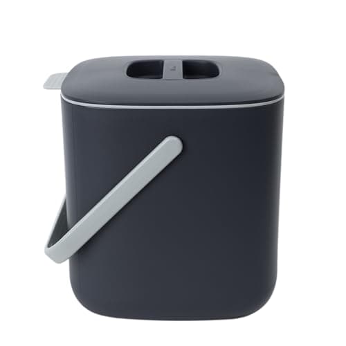 Blue Ginkgo Kitchen Compost Bin [2.6L / 0.69 GAL] – Filter-Free, Odor-Tight Countertop Food Waste Pail with Handle (Made in Korea, Gray)