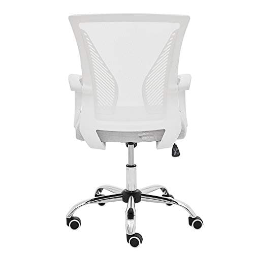 Modern Home Zuna Mid-Back Office Task Chair - Ergonomic Back Supporting Mesh Back Desk Chair (White/White) 5
