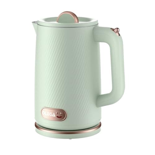 OLEGA Electric Kettle - 1500W Electric Tea Kettle 1.8L Stainless Steel Inner Electric Kettles for Boiling Water Auto Shut Off Boil-Dry Protection Electric Water Kettle for Coffee Tea Green