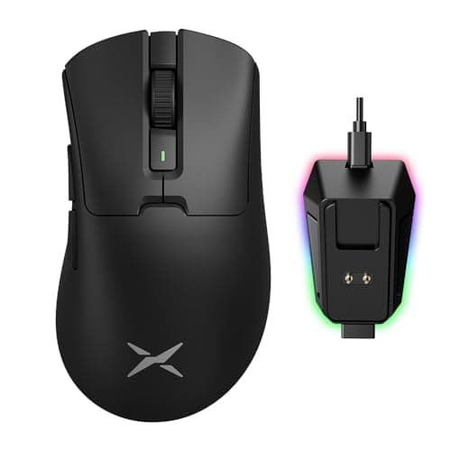 DeLUX M900PRO Wireless Gaming Mouse, 8000Hz Polling Rate, Magnetic 4K RGB Charging Dock, 63g Lightweight Design, 2.4G Dual Mode Connection, PAW3395 Sensor with 26000DPI, 6 Programmable Buttons (Black)