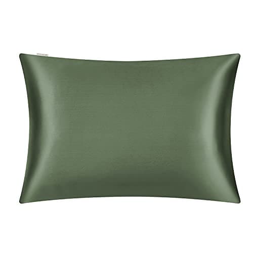 DISANGNI 100% Silk Pillow Cases 2 Packfor Hair and Skin,with Hidden Zipper 22 Momme Both Sides Pure Natural Mulberry Silk Real Silk Pillow Case (2 pc Standard Size 20"x26" Green) 7