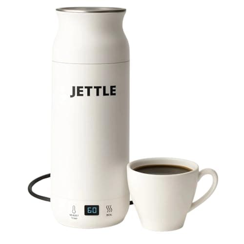 Jettle Electric Kettle - Travel Portable Heater for Coffee Tea Milk Soup - Stainless Steel Travel Water Boiler tea pot with Temperature Control - LED - Automatic Power Off - 450ml - Kitchen Appliance