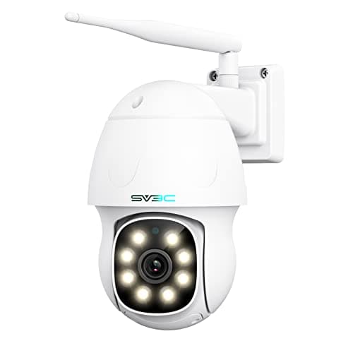 SV3C 5MP PTZ IP Camera Outdoor, Pan Tilt Security Cameras with Dual Band 2.4G 5G WiFi, Auto Tracking, Floodlight Color Night Vision, Human Detect, Onvif, RTSP Browser View, 2-way Audio, SD Card Record