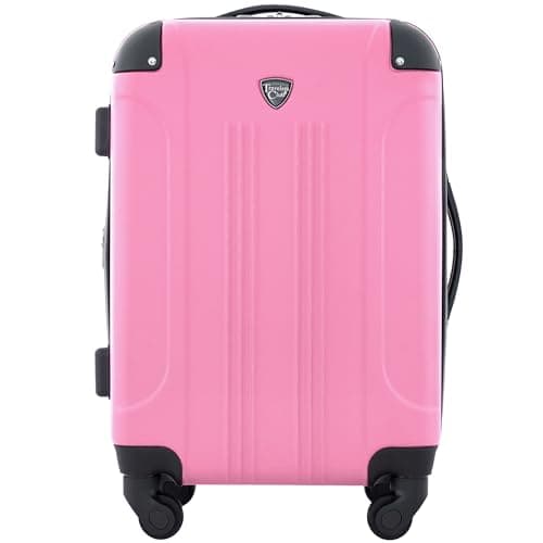 Travelers Club Chicago Hardside Expandable Spinner Luggages, Hot Pink, 20" Carry-On, HS-20720-EX-690N
