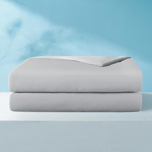 Cooling Comforter Twin/Twin XL Size Cool-Touch Design on Both Sides Soft Breathable Lightweight Blanket for Night Sweats Hot Sleeper (Gray 68" x90”