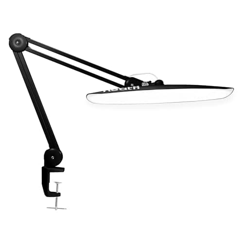 Neatfi XL 2200 Lumens 24W LED Desk Lamp with Clamp - Shadow-Free Task Lighting | 4-Level Dimming | Home Office & Crafts Use | 20-Inch Wide Head (Non-CCT, Black)
