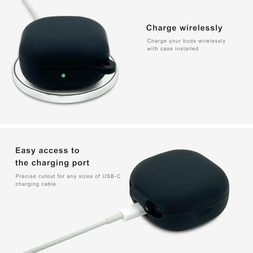 Silicone Case for Samsung Galaxy Buds FE, 2 Pro, 2, Pro, Live with Cleaner Kit (Black) 5