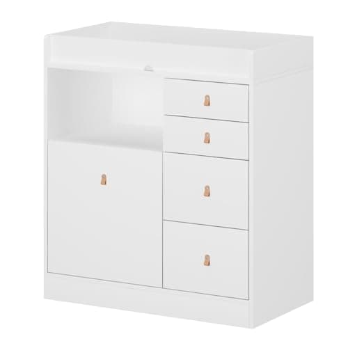 Timechee Baby Dresser Changing Table, Modern Nursery Dresser with Drawers, Storage Shelves, Diaper Changing Station for Nursery Room,Bedroom,Kids Room (White) 8