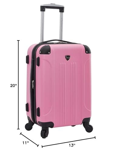 Travelers Club Chicago Hardside Expandable Spinner Luggages, Hot Pink, 20" Carry-On, HS-20720-EX-690N 9