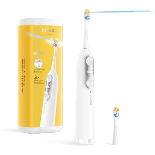 Soocas NEOS II - 2-in-1 Electric Toothbrush and Water Flosser, Advanced Electric Toothbrush for Adults, Portable Oral Irrigator, Travel-Friendly Water Flosser, Effective Plaque Removal, Pearl White