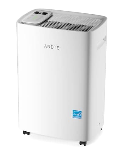 4500 Sq.Ft Energy Star Dehumidifier for Basement, ANDTE 52 Pints Home Dehumidifiers with Drain Hose & Tank for Large Room,Bathroom, Smart Humidity Control, Touch Control Panel, Auto Defrost