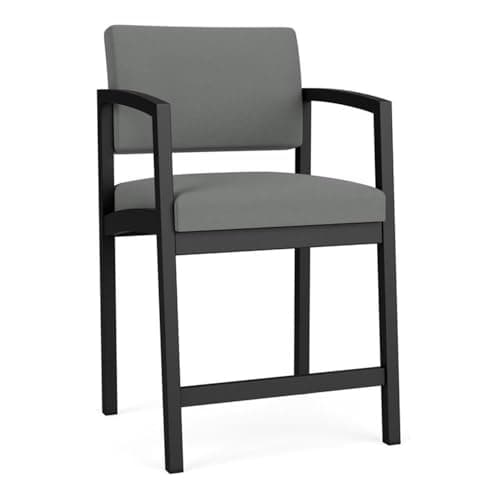 Lenox Steel Reception Waiting Room Hip Chair/Black Steel/Light Gray
