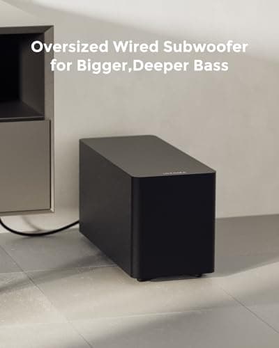 ULTIMEA 5.1CH Surround Sound Bar with Subwoofer, Dolby Atmos, VoiceMX, BassMX, APP, 300W Soundbar for Smart TV, Home Theater Surround Sound System for TV, BT 5.4, Poseidon M60 (2025 Model) 5