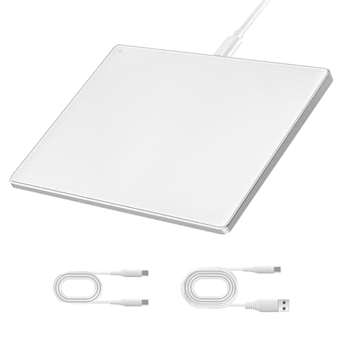 seenda Upgraded Trackpad, Smooth Glass Surface with Multi-Touch, Aluminum Slim USB Wired Win/Mac Touchpad with High Precision Navigation for Windows 10/11 Computer and iMac, MacBook Air/Pro (Silver)