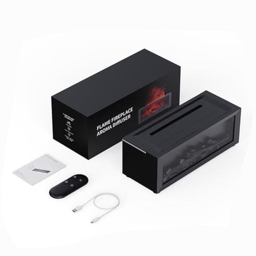 Fireplace Humidifier Diffuser, 7 Colors Flame Diffuser for Essential Oils, Fire Aroma Diffuser with Remote, Air Humidifiers Aromatherapy Diffuser for Home, Bedroom, Office,Yoga 8