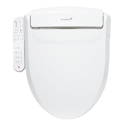 SmartBidet® SB-2000WE Electric Smart Bidet Toilet Seat with Heated Seat, Warm Air Dryer, Temperature Control Wash, and Control Panel, Elongated Seat