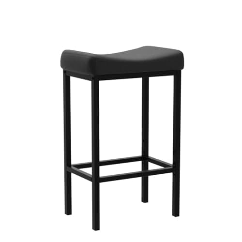 HOOBRO Bar Stools, Set of 2 Bar Chairs, Counter Height Stools, Saddle Barstools with Curved Surface, 24.8 Inches, 2.4" Thick Upholstery, for Kitchen, Dining Room, Cafe Black BB10BY01 5