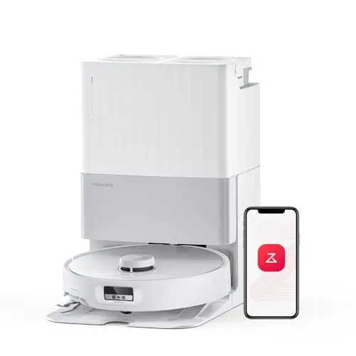 roborock Qrevo Edge Robot Vacuum and Mop, 18,500Pa Suction, Zero-Tangling, AdaptiLift Chassis, Al Obstacle Recognition, Hot Water Mop Washing & Dock Self Cleaning, Corner to Edge Deep Cleaning