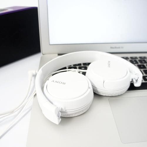 Sony Over On Ear Best Stereo Extra Bass Portable Headphones Headset for Apple iPhone iPod/Samsung Galaxy / mp3 Player / 3.5mm Jack Plug Cell Phone (White) 6