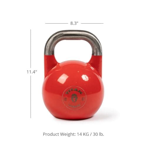 Titan Fitness 14 KG Competition Kettlebell, Single Piece Casting, KG Markings, Full Body Workout 9