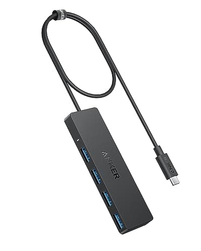 Anker USB C Hub 4 Ports, Multiple USB 3.0 Hub with 5Gbps Data Transfer, Extender for Type C Port Laptop, PC, Desktop and More (2 ft USB-C Connector, Charging Not Supported)
