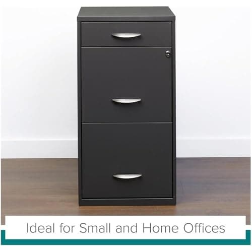 Scranton & Co 3-Drawer Metal Filing Cabinet, 27.32" H x 14.25" W x 18.00" D, Charcoal Finish, Lockable Lateral File Cabinet for Home or Office Organization, Letter Size Hanging File Storage 5