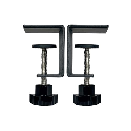 JSFURN Heavy Duty Desk Clamps Protective Pads - 2 Pack Metal C-Clamps for Table, Acrylic/Plexiglass/Plastic/Wood Sheets | Secure Workspace Grip