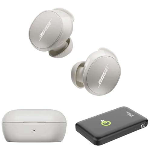 Bose QuietComfort Wireless Noise Cancelling Earbuds, Lifestyle Bluetooth Earbuds with Active Noise Cancellation, Up to 8.5 Hours of Battery Life with Green Extreme Portable Charger (White Smoke)