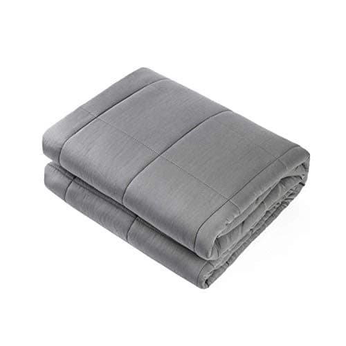 Waowoo Weighted Blanket Adult, 20lbs 60"x80" Blanket for Deeper Sleep,Material with Glass Beads(Dark Grey)