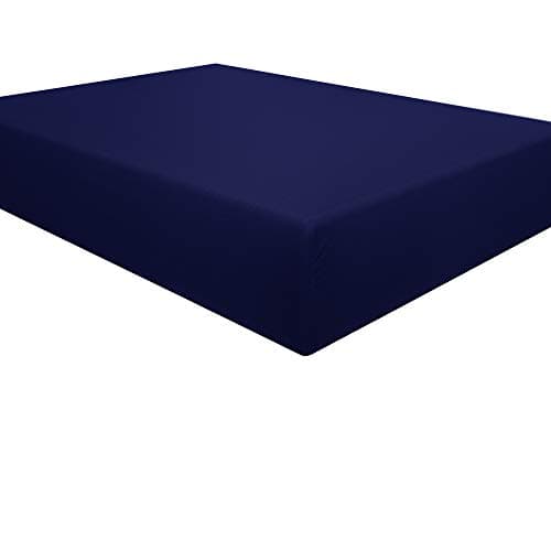 NTBAY Full Fitted Sheet Only - Brushed Microfiber Deep Pocket Fitted Sheet - Soft, Wrinkle-Free, Fade-Resistant, Stain-Resistant, Hotel Quality Fitted Bed Sheet, Navy Blue