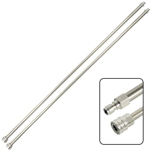 Hourleey Pressure Washer Extension Wand, 120 Inch (10ft) Stainless Steel with 1/4" Quick Connect Power Washer Lance, 2 Pack 60" Each Wand