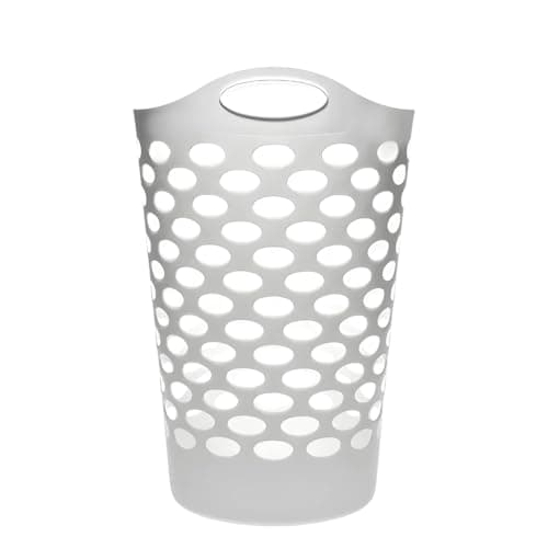Tall Flex Laundry Basket Plastic Hamper for Clothes, Bedroom, and Storage with Handles 17.75" x 17.25" x 26", White