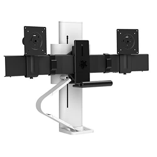Ergotron – Trace™ Dual Monitor Arm, VESA Desk Mount – for 2 Monitors Up to 27 Inches, 4.05 to 10.75 lbs Each – White 8