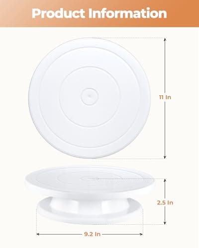 Kootek Cake Stand, 11 Inch Rotating Cake Turntable for Decorating, Display & Baking, Smooth Revolving Spinner Stand (White) 6