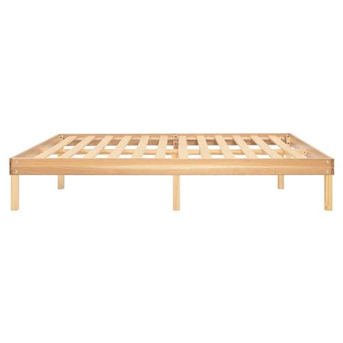 Naomi Home Linda 14 Inch Full Solid Wood Platform Bed Frame No Squeak Bed Frame with Wooden Slats No Box Spring Needed 9 2 Under Storage Natural 7