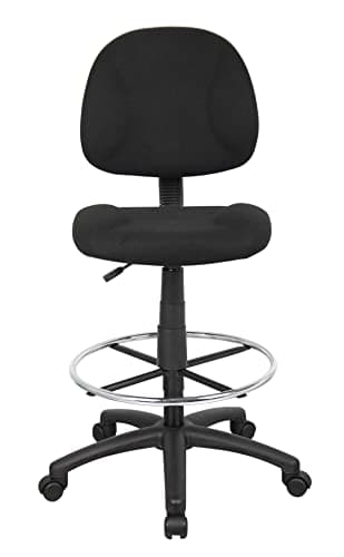 Boss Office Products B1615-BK Ergonomic Works Drafting Chair Without Arms in Black, Mid-Back 6