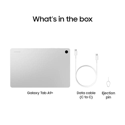 Samsung Galaxy Tab A9+ Plus 11” 64GB Android Tablet, Big Screen, Quad Speakers, Upgraded Chipset, Multi Window Display, Slim, Light, Durable, Kids Friendly Design, US Version, 2024, Silver 9