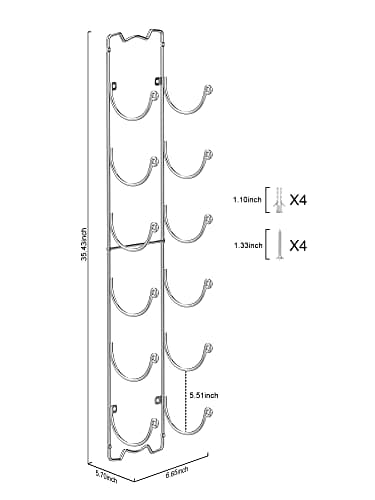 Elbourn Towel Rack Wall Mounted Metal Wine Rack Washcloths Bathrobe Storage Shelf Organizer Hand Towels Holder for Bathroom Cloakroom - Chrome 7