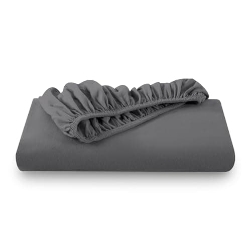 Bare Home Flannel Fitted Bottom Sheet 100% Cotton, Velvety Soft Heavyweight - Double Brushed Flannel - Deep Pocket (King, Grey) 7