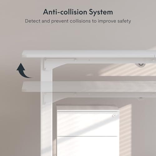 SANODESK 4-Leg Standing Desk, Electric Height Adjustable Desk with Memory Presets for Home Office, Stand up Desk Computer Workstation, 55x28 Inches White 7
