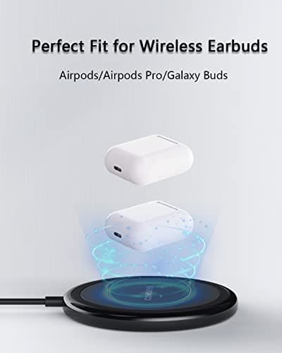COKOEYE Wireless Charger, 15W Max Fast Wireless Charging Pad 2-Pack Compatible with iPhone 17/17 Air/17 Pro/17 Pro Max/16/15/14/13/12/Samsung S24/S24Ultra/S23Ultra/S22/S21,AirPods Pro2 7
