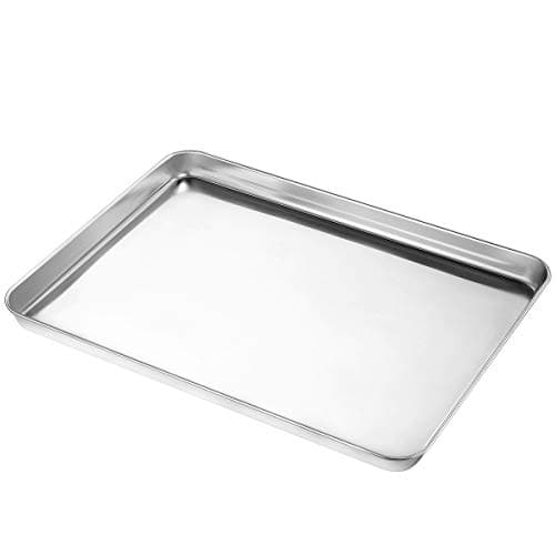 Wildone Baking Sheet Set of 3, Stainless Steel Cookie Sheet Cooking Sheet Pan for Baking & Roasting, 9/12/16 Inch, Non Toxic & Heavy Duty & Easy Clean 4